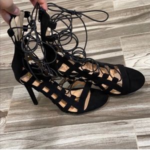 ❤️ New black strappy high heels